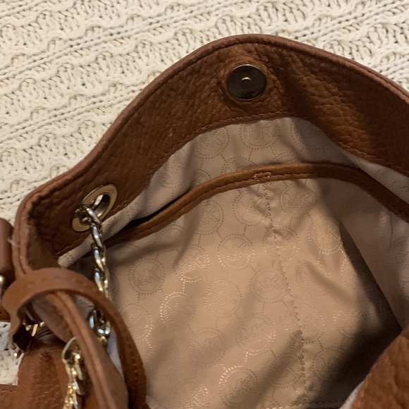 EUC Michael Kors classic brown Pebbled Leather dual Crossbody/shoulder bag - Picture 14 of 14